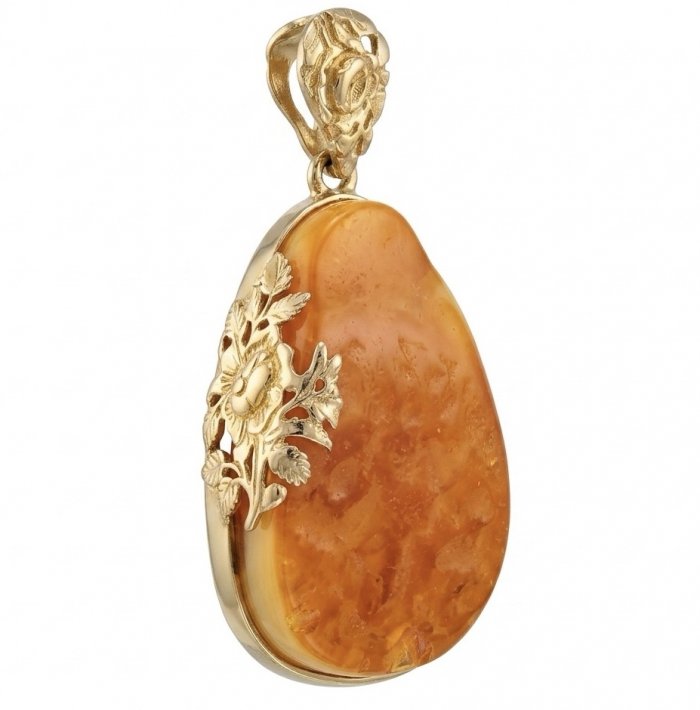 Prehistoric Authentic Baltic Amber 14K Gold over .925 Sterling Silver beautifully handcrafted Pendant - video