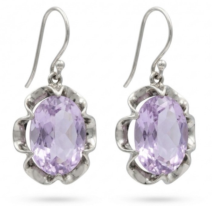 Norwegian Pink Fiord Quartz .925 Sterling Silver earrings