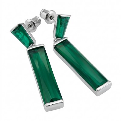 Amazing authentic 8.2 carat Green Helenite .925 Sterling Silver earrings