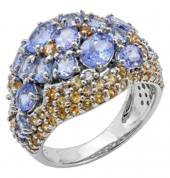 Born to Glam 5.2 carat natural Tanzanite .925 Sterling Silver Perfectly handcrafted Ring s. 8