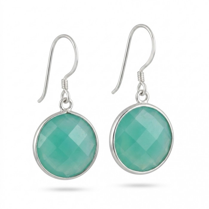 14.9 carat authentic Aquamarine .925 Sterling Silver Handcrafted Earrings