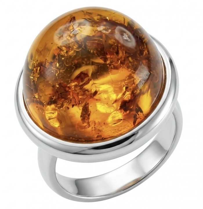 Real Legent Authentic Baltic Amber .925 Sterling Silver handcrafted ring; s. 8
