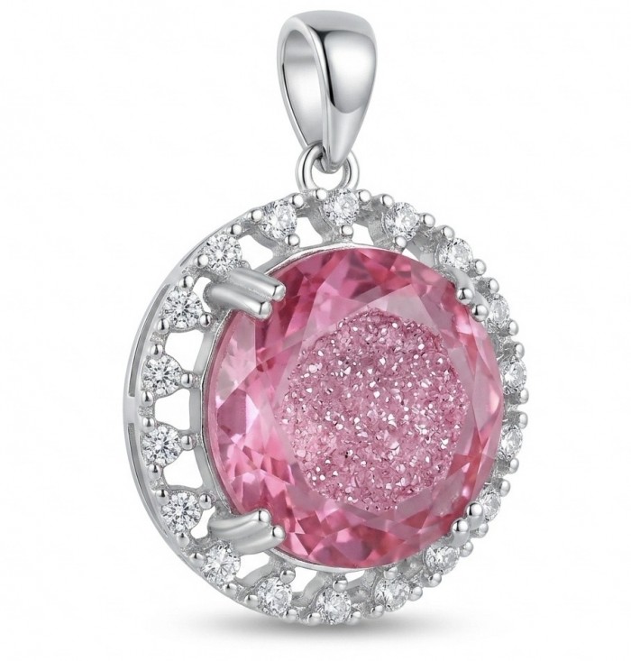 Emily 5.8 carat Brazilian Watermelon Tourmaline .925 Sterling Silver Handcrafted handmade Pendant