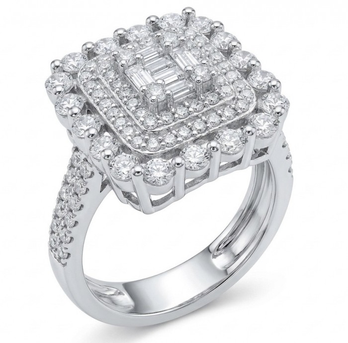 Esmeralda - Precious 8.5 carta White Topaz rhodium over .925 Sterling Silver Statement ring size 7 1/2