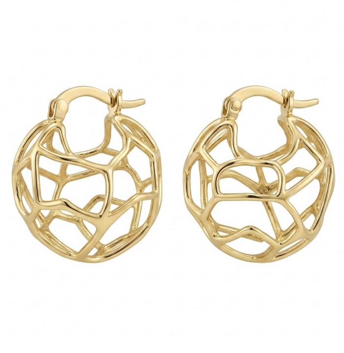 Dubai Style .925 Sterling Silver dipped in 22K Gold handmade Earrings