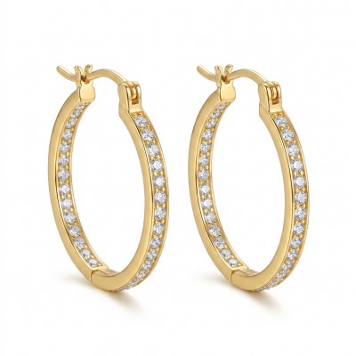 Dubai Style - .925 Sterling Silver dipped in 22K Gold handmade Large Earrings