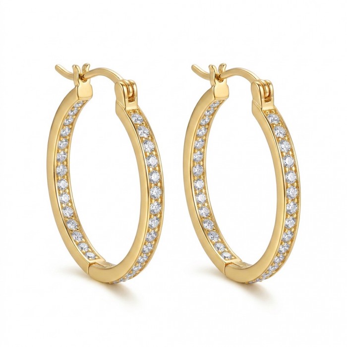 Dubai Style - .925 Sterling Silver dipped in 22K Gold handmade Large Earrings