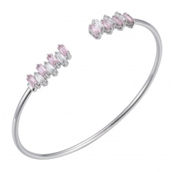 Precious Light Natural 6.8 carat Pink Topaz .925 Sterling Silver bracelet