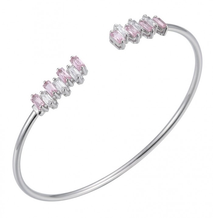 Precious Light Natural 6.8 carat Pink Topaz .925 Sterling Silver bracelet