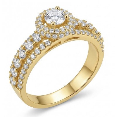 Precious Natural 3.4 carata White Topaz 18k Gold over .925 Sterling Silver ring size 8