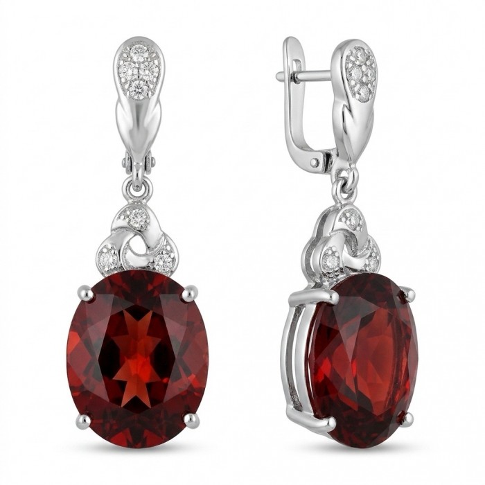 Magnificent Jewel 10.5 carat Ruby .925 Sterling Silver handcrafted incredible earrings