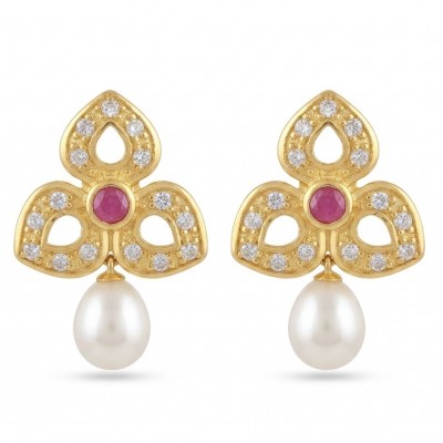 Magnificent Jewel 4.5 carat Ruby 14K Gold over .925 Sterling Silver handcrafted incredible earrings