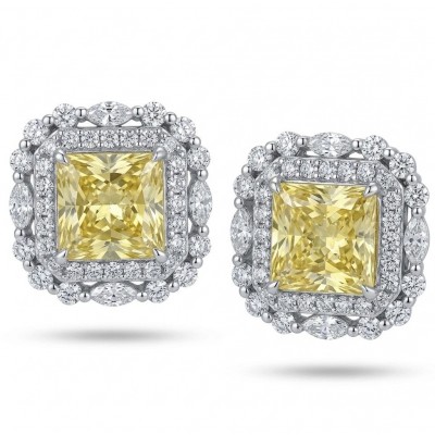 4.5 carat Golden - yellow Montana Sapphire .925 Sterling Silver handcrafted earrings