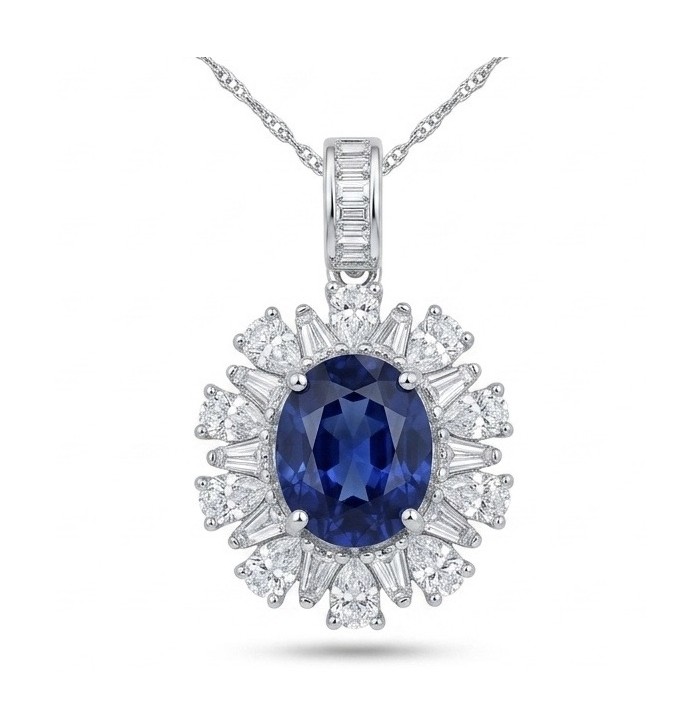 Authentic 8.5 carat Tanzanite .925 Sterling Silver handmade necklace