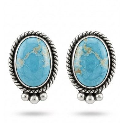 Great authentic Sleeping Beauty Turquoise .925 Sterling Silver handcrafted Earrings