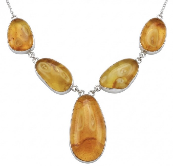 Rare!!! Dazzling 308.2 carat natural Golden Baltic Amber .925 Sterling Silver handcrafted necklace