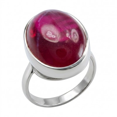 Bella Rosa Genuine 10.5 CARAT Star Ruby rhodium over .925 Sterling Silver Statement Ring size 6