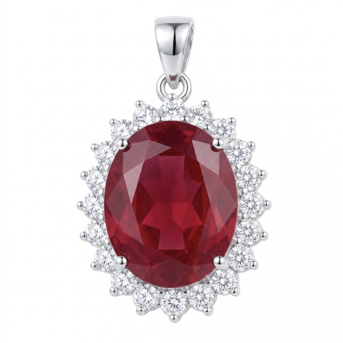 Authentic 17.5 CARAT Kasmir Ruby .925 Sterling Silver handcrafted Pendant - video