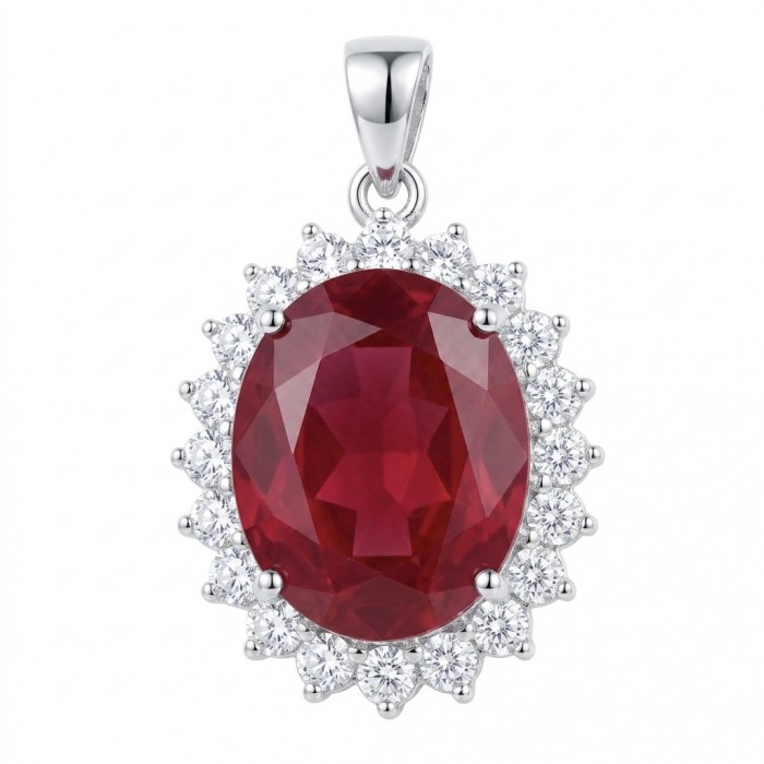 Authentic 17.5 CARAT Kasmir Ruby .925 Sterling Silver handcrafted Pendant