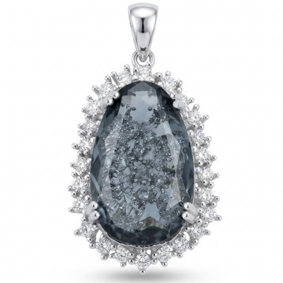 Stella 14.9 carat authentic London Blue Topaz .925 Sterling Silver Handcrafted Pendant