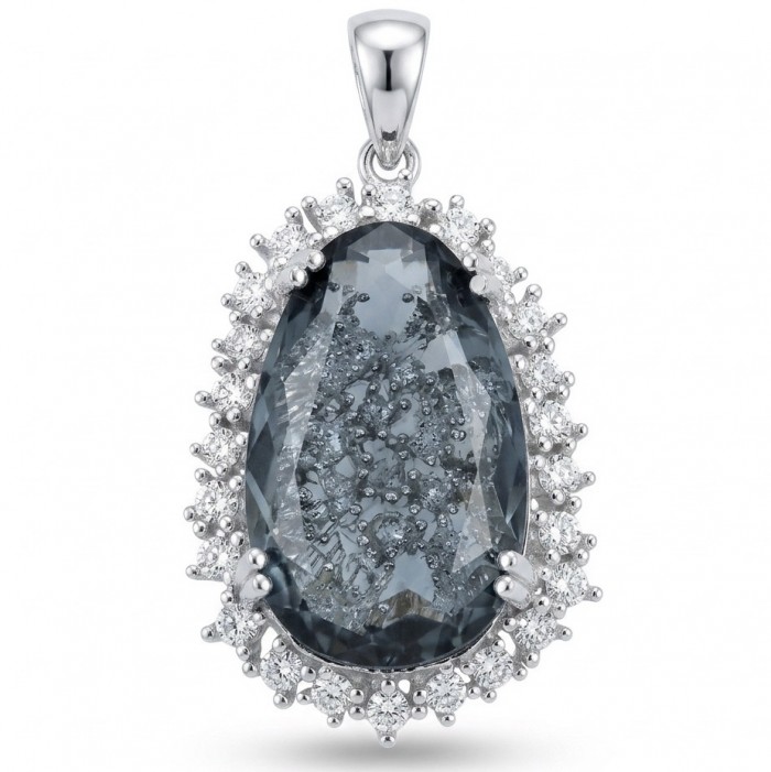 Stella 14.9 carat authentic London Blue Topaz .925 Sterling Silver Handcrafted Pendant