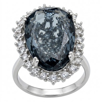 Stella 14.9 carat authentic London Blue Topaz .925 Sterling Silver Handcrafted Ring size 8