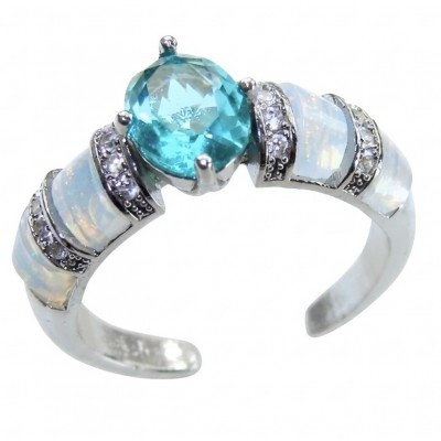 Wonderland 3.1 carat Paraiba Tourmaline .925 Sterling Silver Handcrafted Ring size 7 1/2