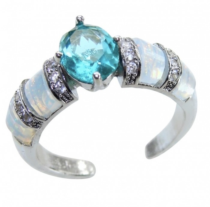 Wonderland 3.1 carat Paraiba Tourmaline .925 Sterling Silver Handcrafted Ring size 7 1/2