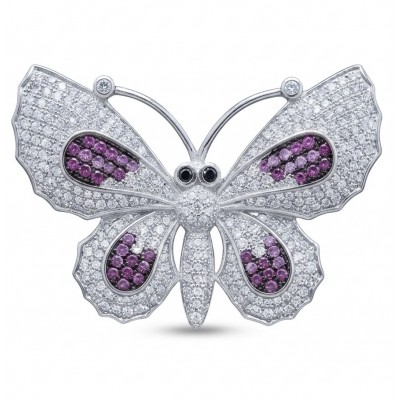 Precious Butterfly Genuine 10.5 carat Ruby .925 Sterling Silver handmade LARGE Statement Ring size 7 1/2
