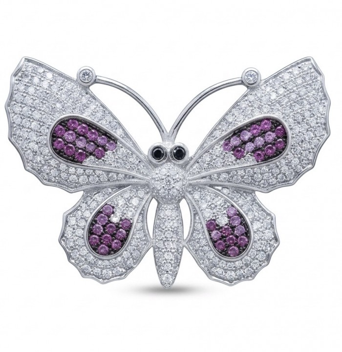 Precious Butterfly Genuine 10.5 carat Ruby .925 Sterling Silver handmade LARGE Statement Ring size 7 1/2