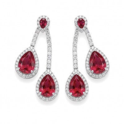 Royalty 8.2 carat Ruby .925 Sterling Silver .925 Sterling Silver Statement earrings