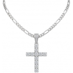 Precious Cross Genuine rhodium over .925 Sterling Silver handmade necklace