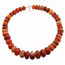 Carnelian - acting as a talisman to banish fear and inspire action - Natural 887.4 Cts Carnelian Agate .925 Sterling Silver MASSIVE Necklace