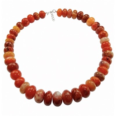 Carnelian - acting as a talisman to banish fear and inspire action - Natural 887.4 Cts Carnelian Agate .925 Sterling Silver MASSIVE Necklace