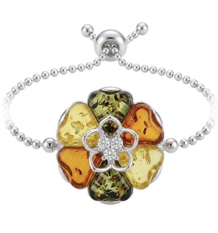 Excellent quality Baltic Amber .925 Sterling Silver entirely handcrafted Bracelet