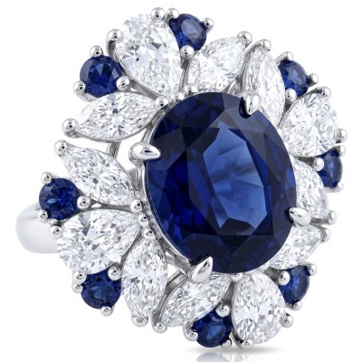 Julietta 20.5 carat Sapphire .925 Sterling Silver handmade Statement ring size 7 1/4
