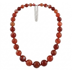 Talisman to banish fear and inspire action - Natural Carnelian Agate .925 Sterling Silver MASSIVE Necklace