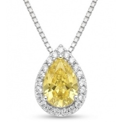 Angel Whisper Necklace ~ 9.7 Ct Yellow Sapphire Necklace In 925 Sterling Silver necklace
