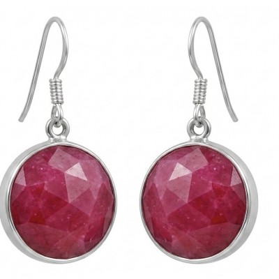 Born to Glam uthentic 15.2 carat Ruby .925 Sterling Silver handcrafted earrings