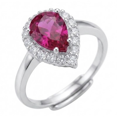 Giuseppina - Magnificent 4.7 carat authentic Ruby rhodium over .925 Sterling Silver handcrafted Statement Ring size 8