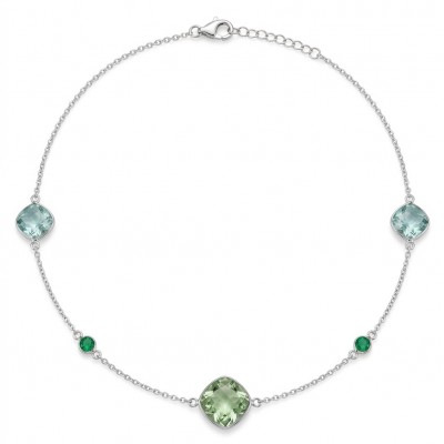 Infinity 18.5 carat Authentic Multigems Rhodium over .925 Sterling Silver handcrafted Statement necklace