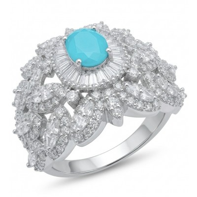 Elizabeth 2.8 carat Colombian Emerald 12.2 carat Moissanite .925 Sterling Silver dipped in Rhodium handcrafted Ring size 9 1/4