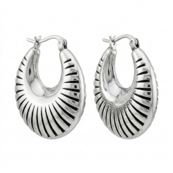 Highly Polished Fancy Modern design .925 Sterling Silver Italy made Earrings