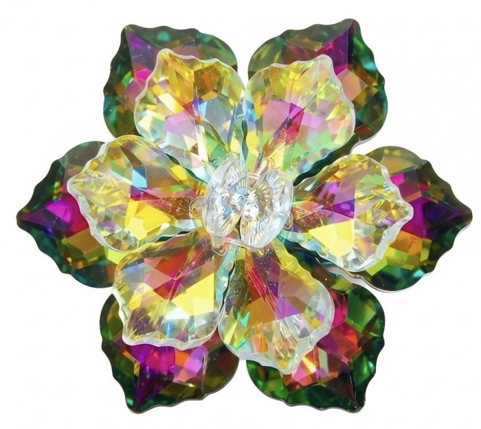 Valentina - 28.5 carat Crystal Silver dipped in black rhodium handmade Brooch