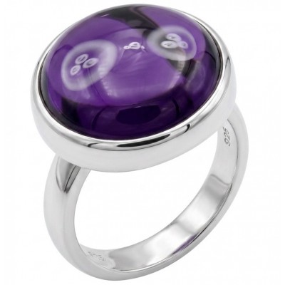 Top quality 23.5 carat Amethyst .925 Sterling Silver dipped in rhodium Handcrafted Large Ring size 7