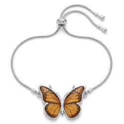 Golden Butterfly Genuine carved Baltic Amber rhodium over .925 Sterling Silver handamde Bracelet