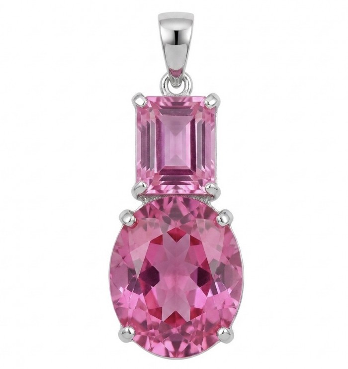 Incredible pear cut 14.8 carat Bubblegum Pink Sapphire .925 Sterling Silver handcrafted pendant