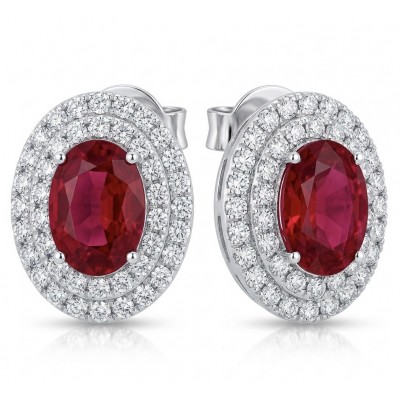 Natural 1.5 carat Mozambique Ruby .925 Sterling Silver Handcrafted Earrings