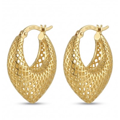 Black Label Collection - Dubai Style - Natural 22K Gold over .925 Sterling Silver handmade earrings