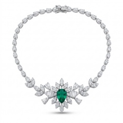 Giovanna - Authentic 4.5 carat Colombian Emerlad .925 Sterling Silver handcrafted Statement bracelet
